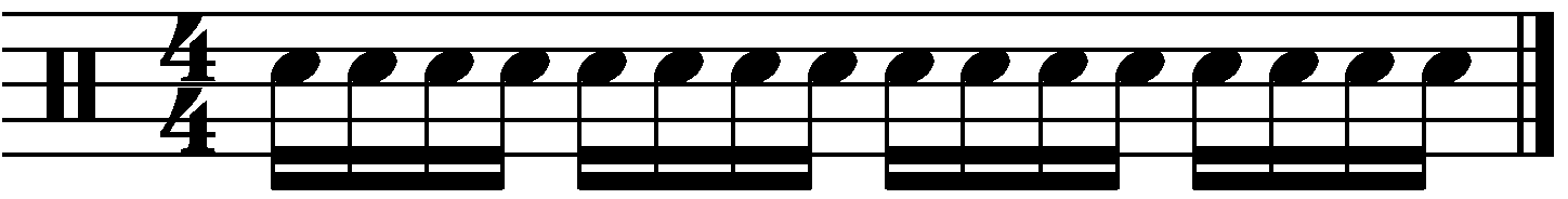 A full bar fill made of sixteenth notes.