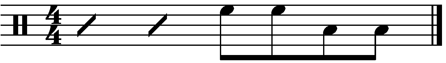 A half bar fill made of eighth notes.
