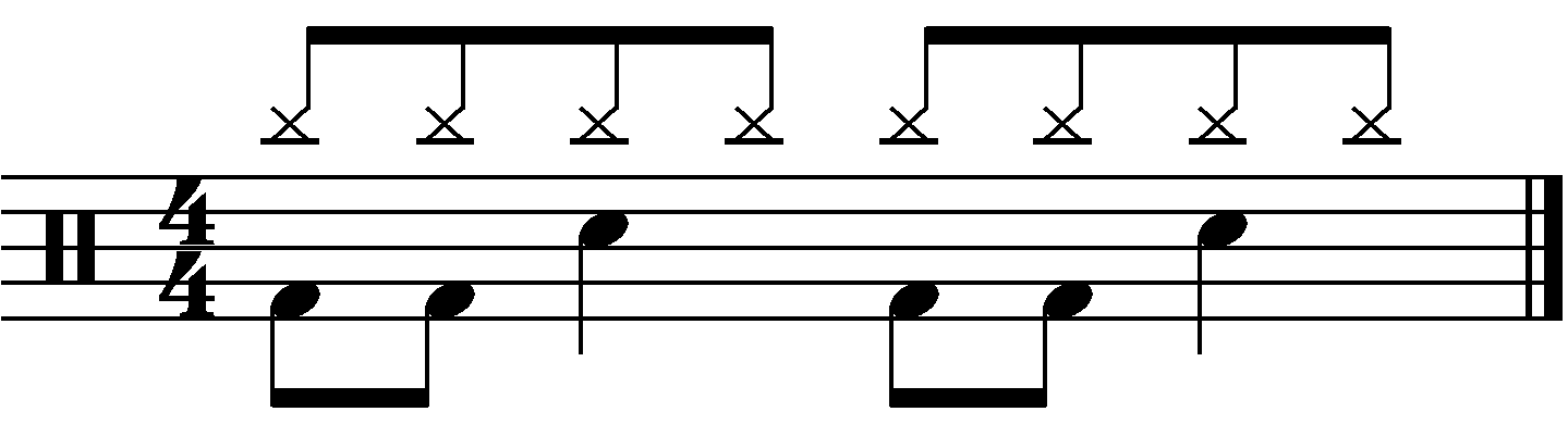 A groove using the second crash on the right hand.