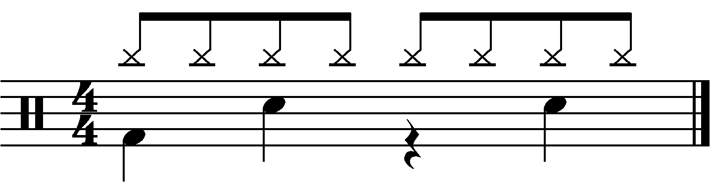 A groove using the second crash on the right hand.