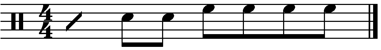 A three quarter bar fill made of eighth notes.