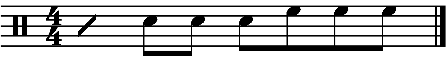 A three quarter bar fill made of eighth notes.