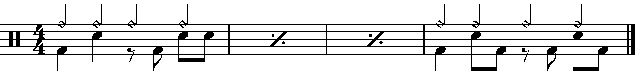 An A A A B example with a groove based fill