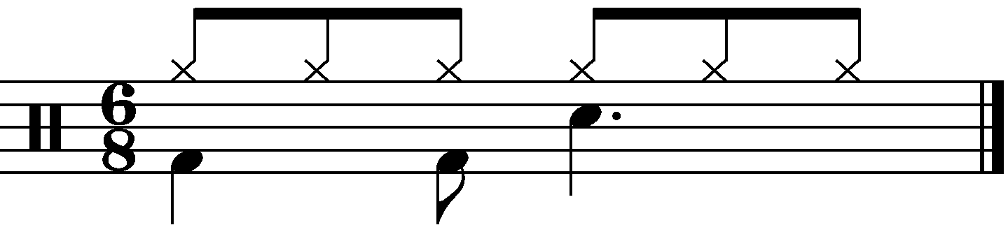 Basic 6/8 groove example 1