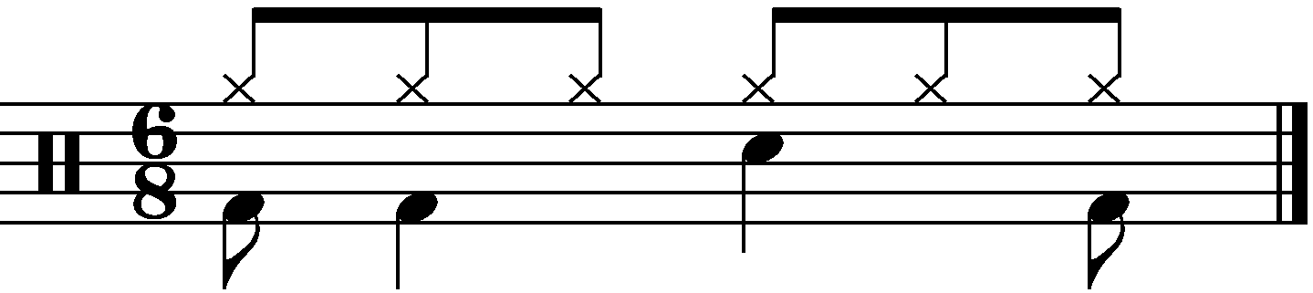 Basic 6/8 groove example 10