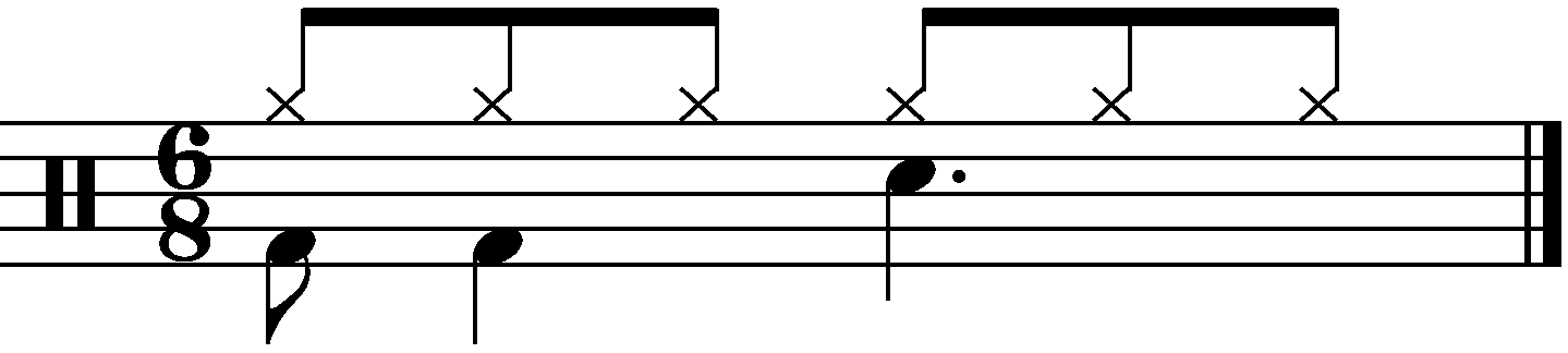 Basic 6/8 groove example 4