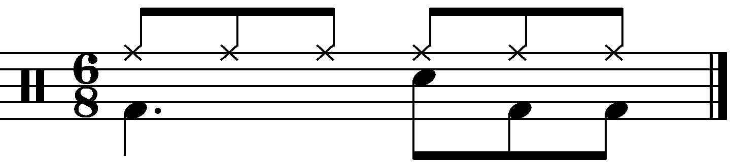 Basic 6/8 groove example 7