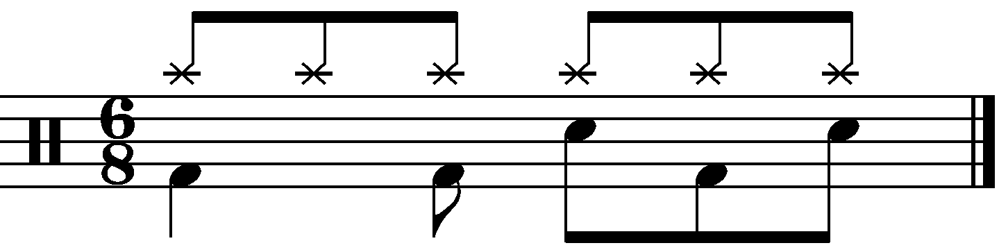 Basic 6/8 groove example 8