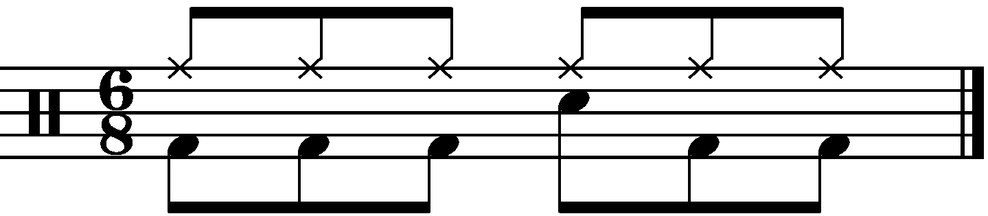 Basic 6/8 groove example 9