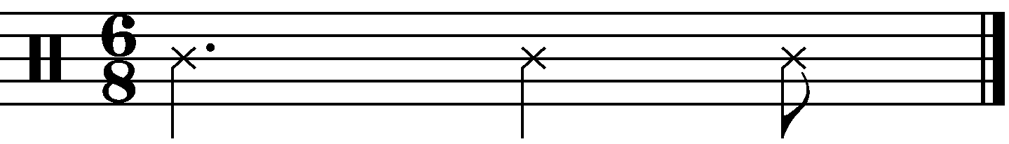 Basic 6/8 groove example 2 rhythm