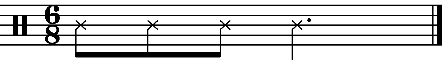 Basic 6/8 groove example 6 rhythm