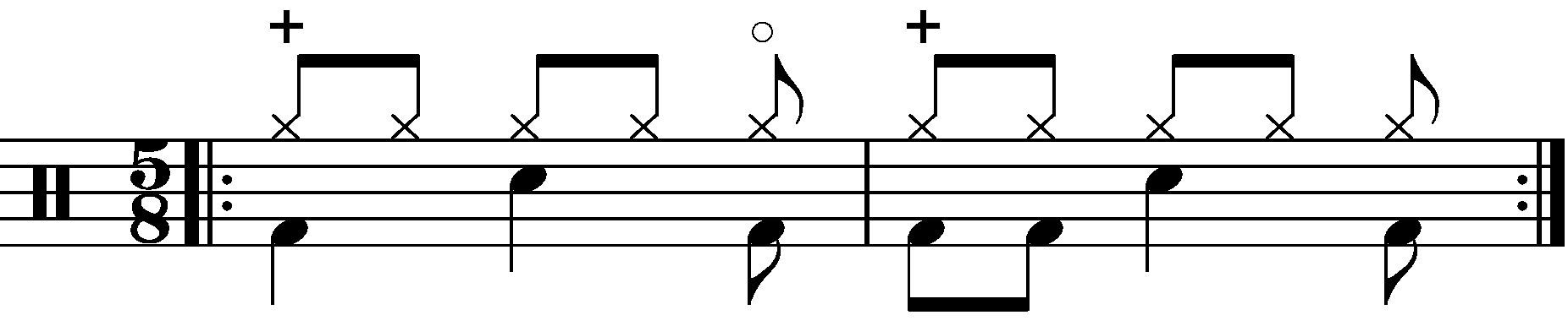 A simple 2 bar 5/8 groove