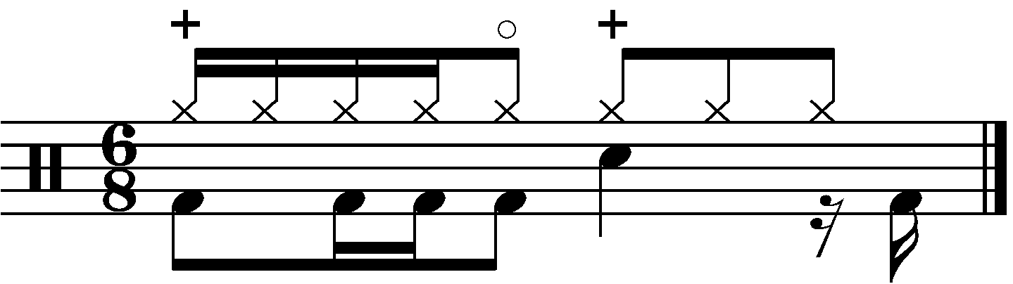 Decorating a 6/8 groove with 16th notes in the right hand