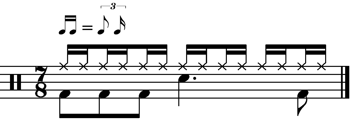 A 7/8 Groove With A Swung 16th Right Hand
