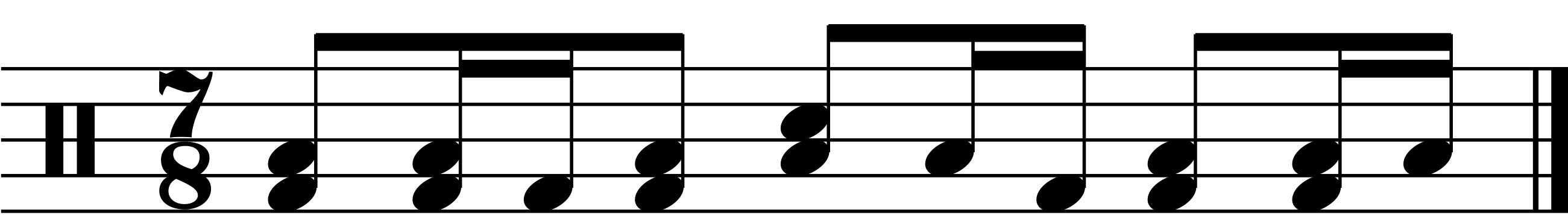 Decorating a 7/8 groove with 16th notes in the right hand