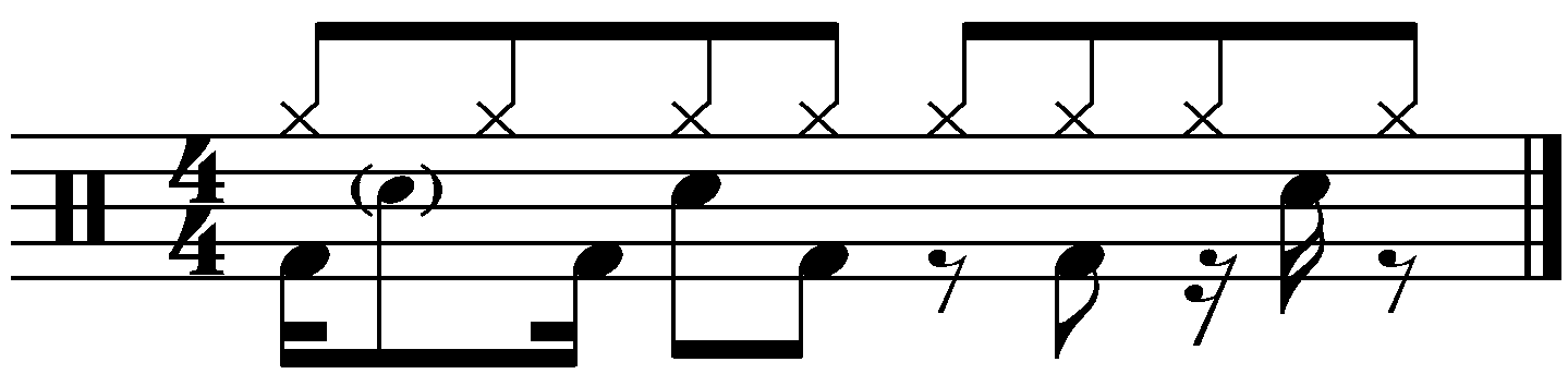 A groove with beat 4 displaced