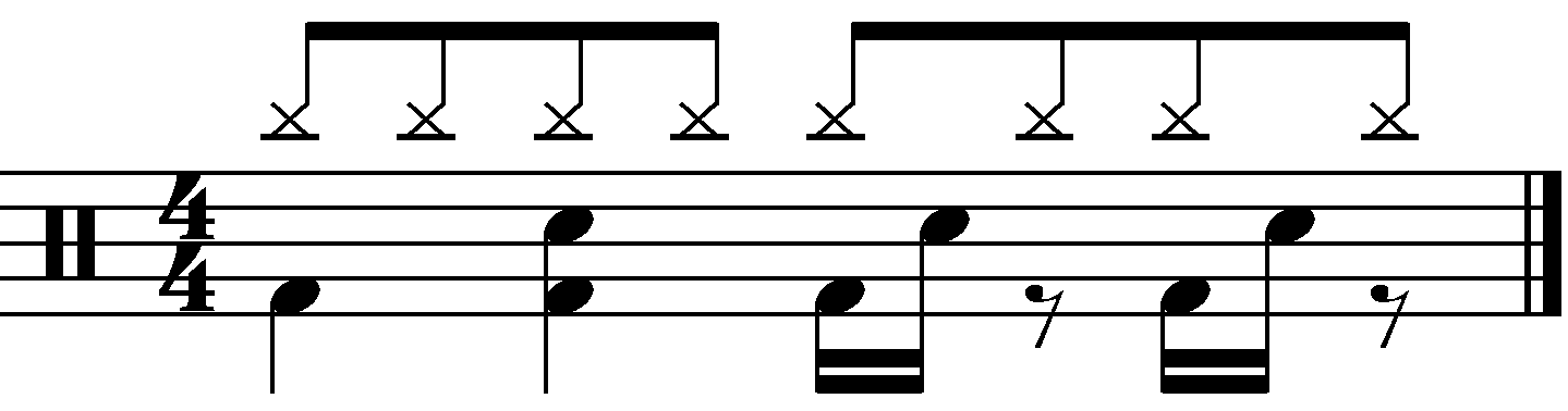 A groove with beat 4 displaced