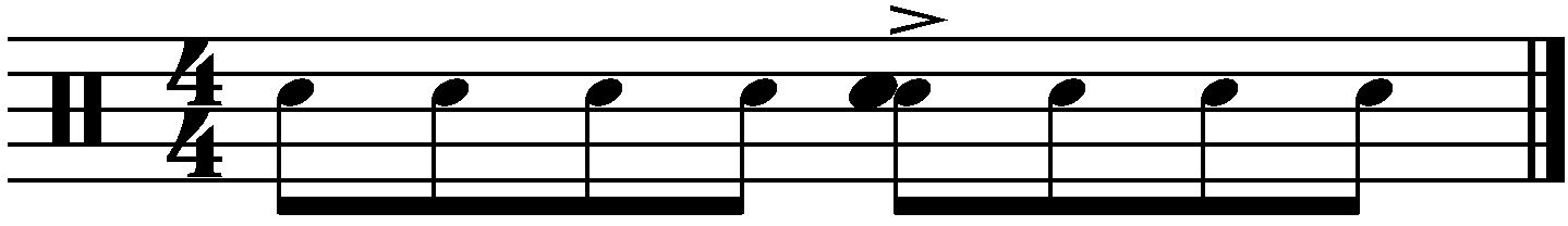 The hands for the half time version of this groove with brackets