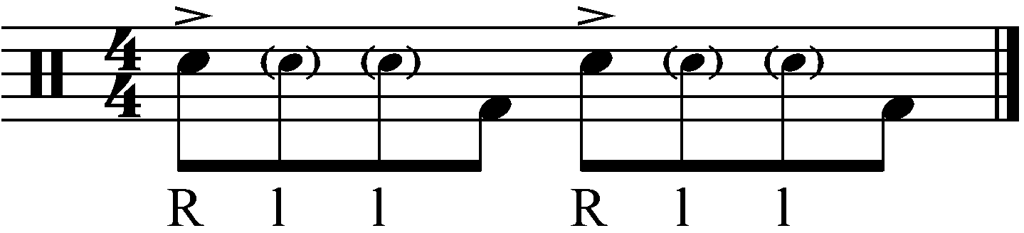 The accented 8th note version of the exercise.