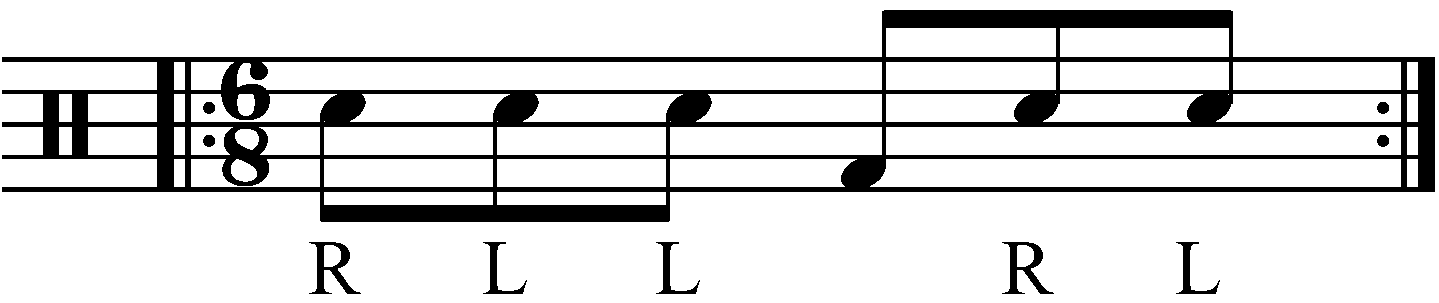 The straight 8th note version of the exercise.