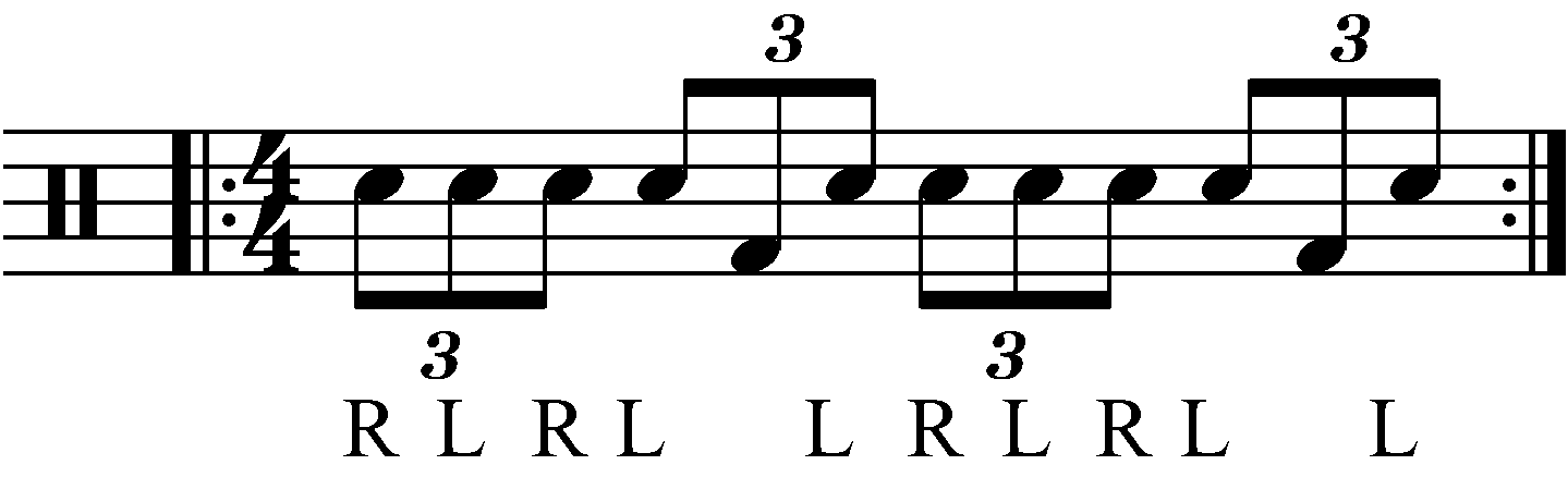 The exercise as eighth note triplets