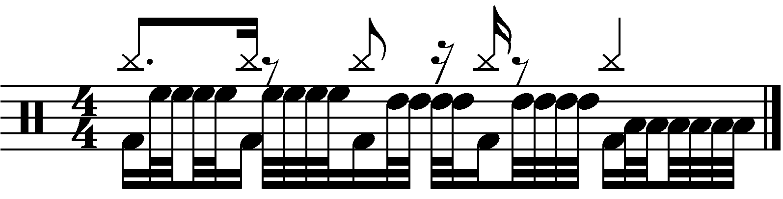 Syncopated 16th note 33334 fills