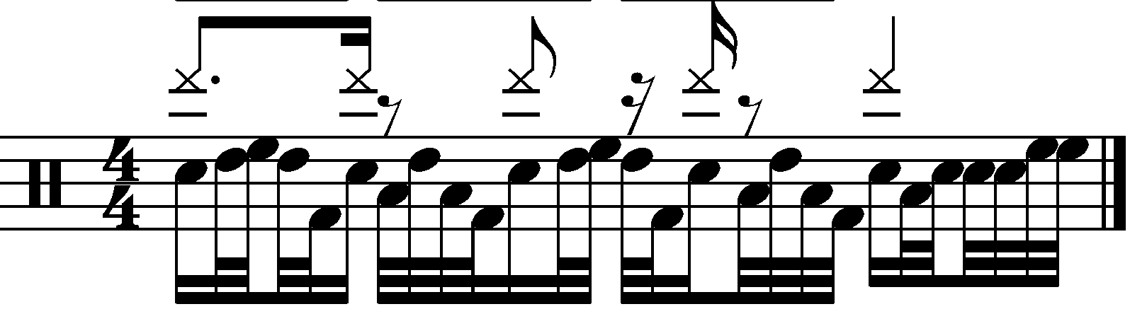 Syncopated 16th note 33334 fills