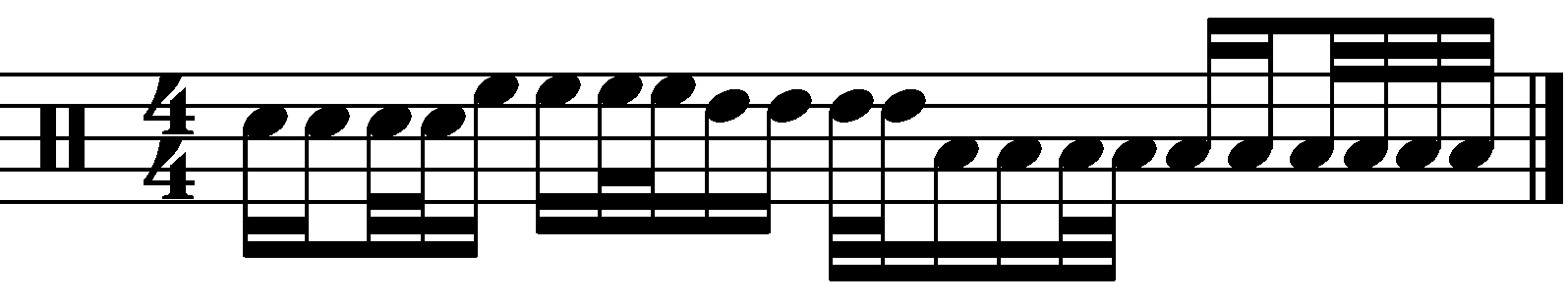 Syncopated 16th note 33334 fills with decorative 32nds
