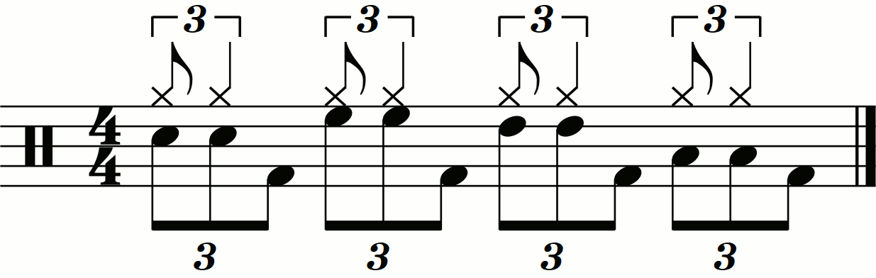 The rhythm orchestrated as a fill