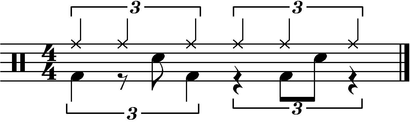 A groove based on a quarter note triplet
