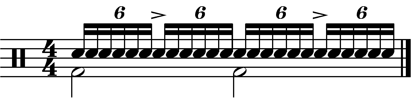 A train groove based on sixteenth note triplets