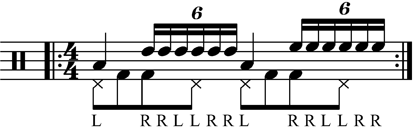 7 stroke roll moving in quarter notes