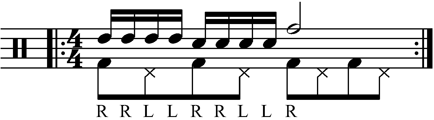 9 stroke roll moving in quarter notes