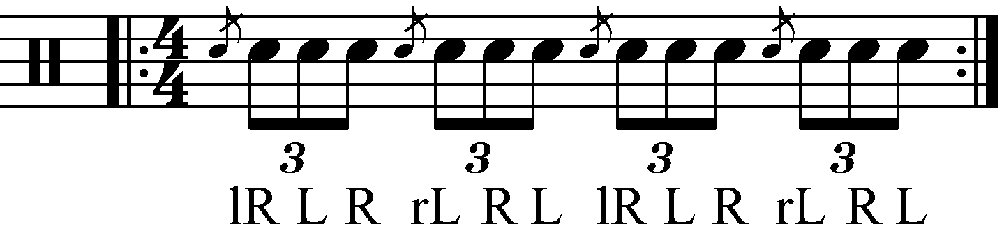 A Flam Accent in standard sticking.