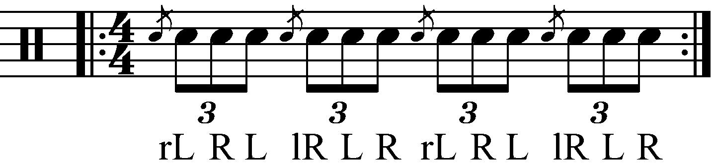 A Flam Accent in standard sticking.
