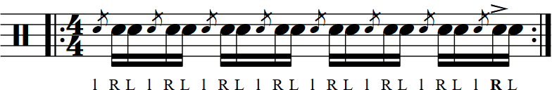 Flam Tap with '+' count accents