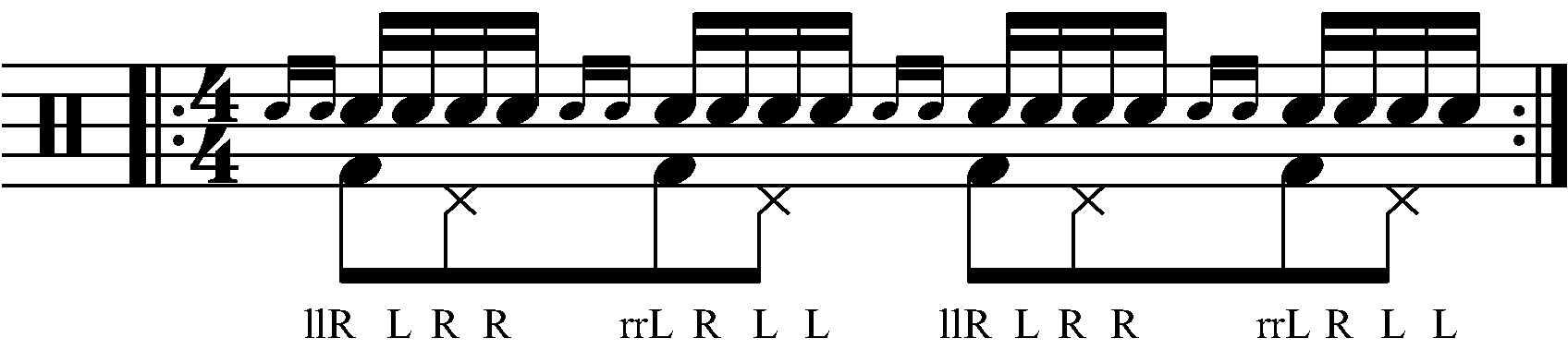 Adding eighth note feet under a Dragadiddle