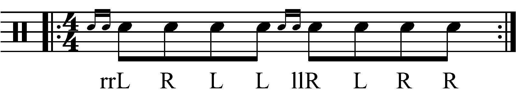 The Dragadiddle as eighth notes