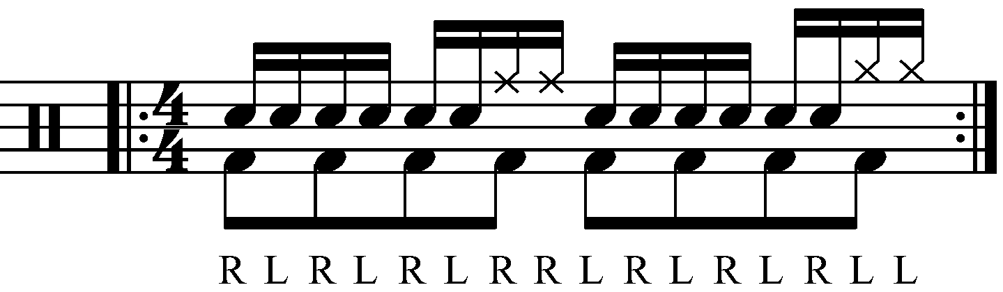 The Triple Paradiddle with moving doubles
