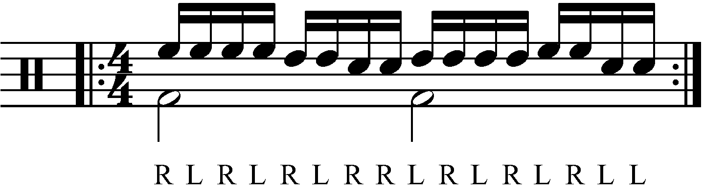 The Triple Paradiddle with moving single strokes