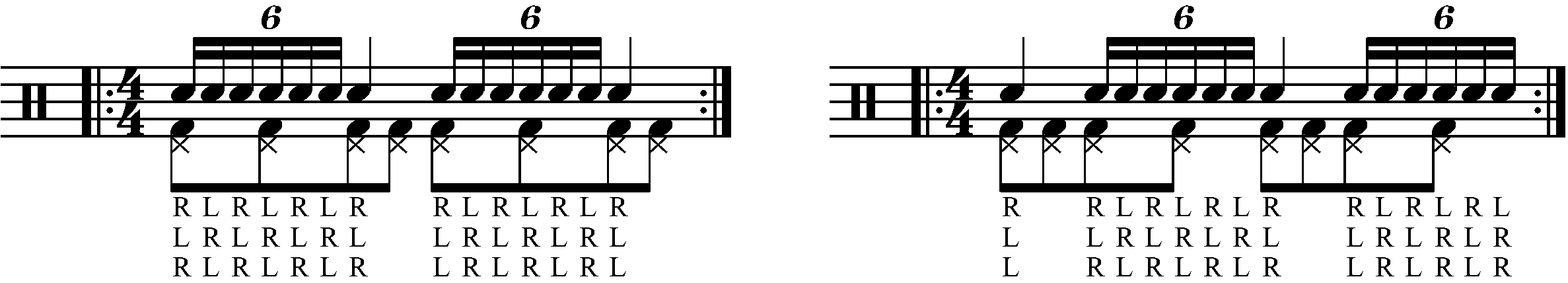 Adding eighth note feet under a single stroke 7
