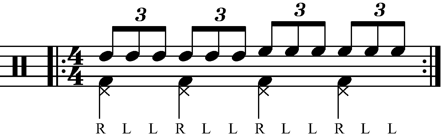 Standard triplet played as groups of six