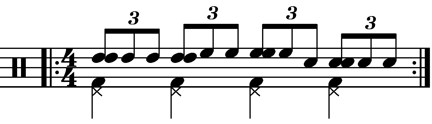 Swiss army triplet played as groups of four
