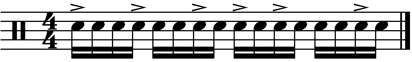 A syncopated rhythm