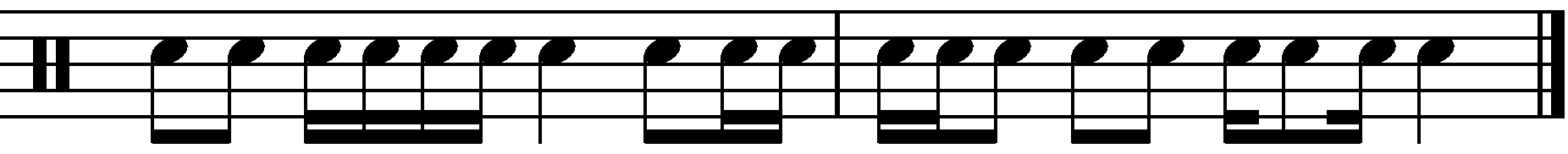 An example snare drum rhythm.