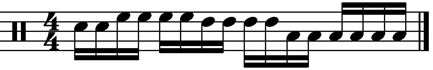 A full bar fill made of sixteenth notes.