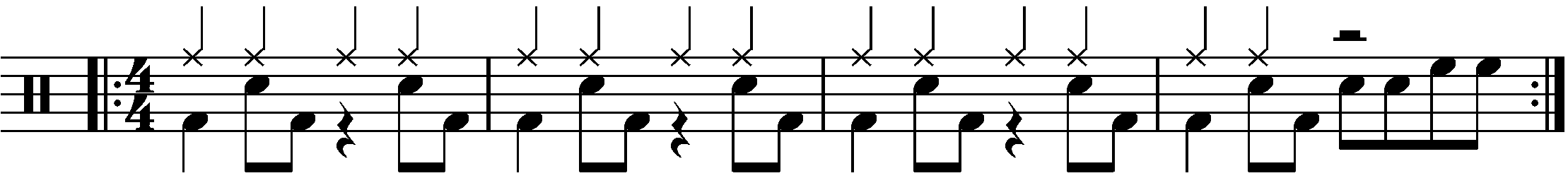A four bar phrase using the fill.