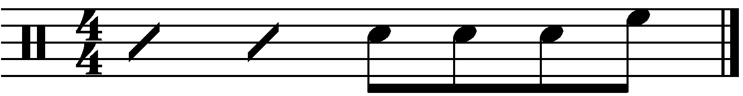 A half bar fill made of eighth notes.
