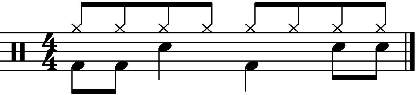 You first eighth note hi hat groove