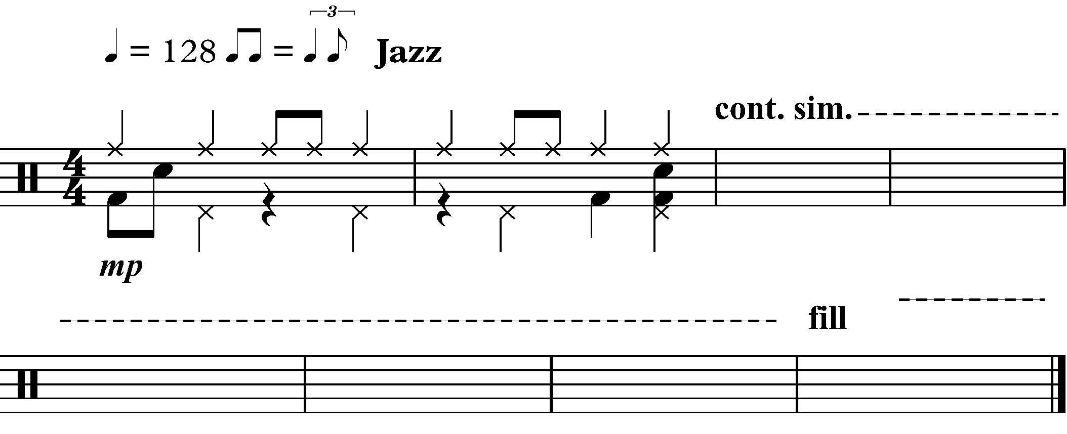 The sheet music for the exercise